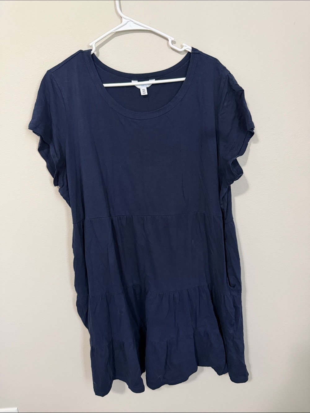 Time and Tru Navy Short Sleeve Tiered Tunic